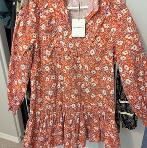 Glamorous Orange and White Floral Dress